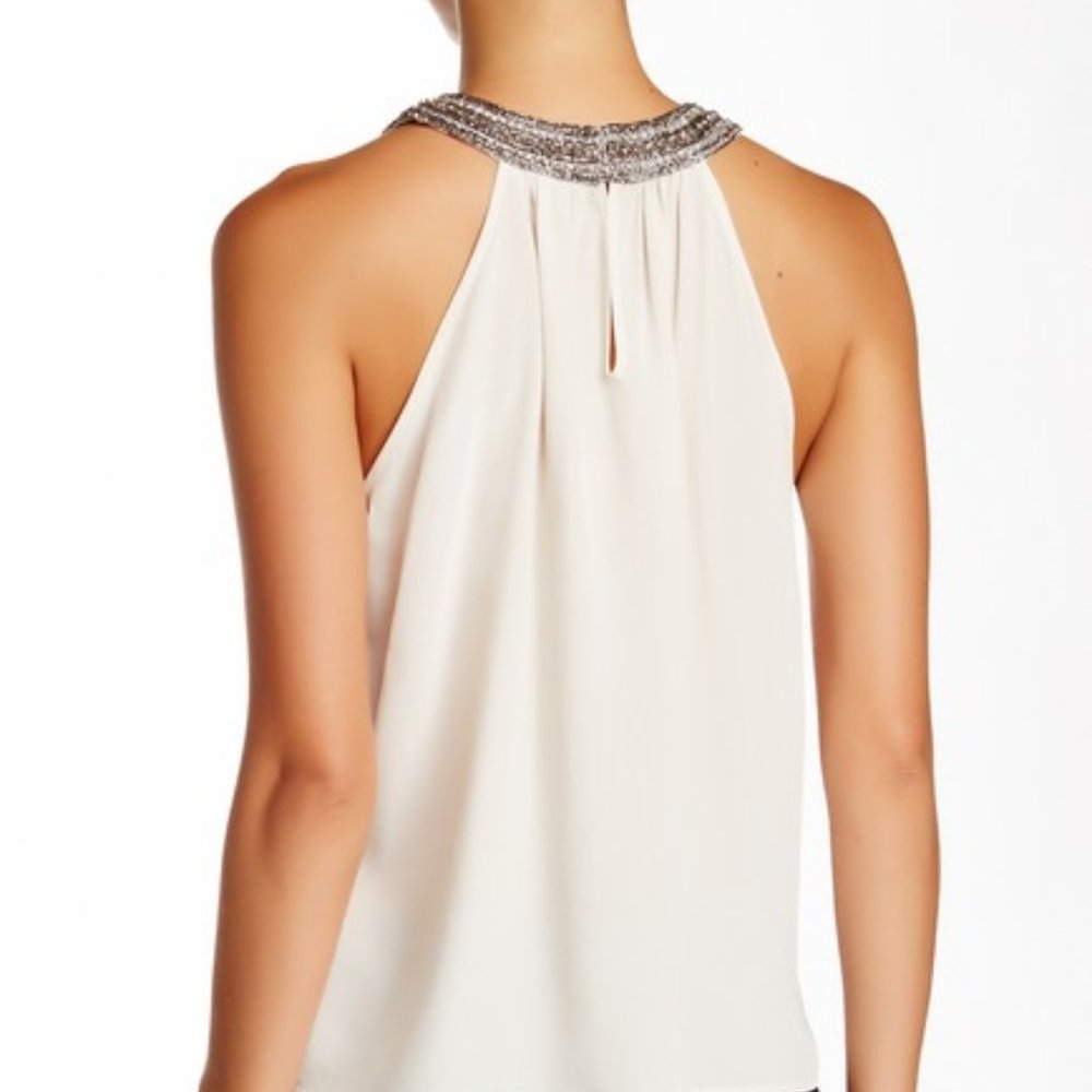 Joie Hortencia Embellished Silk Sleeveless Blouse - Picture 2 of 3